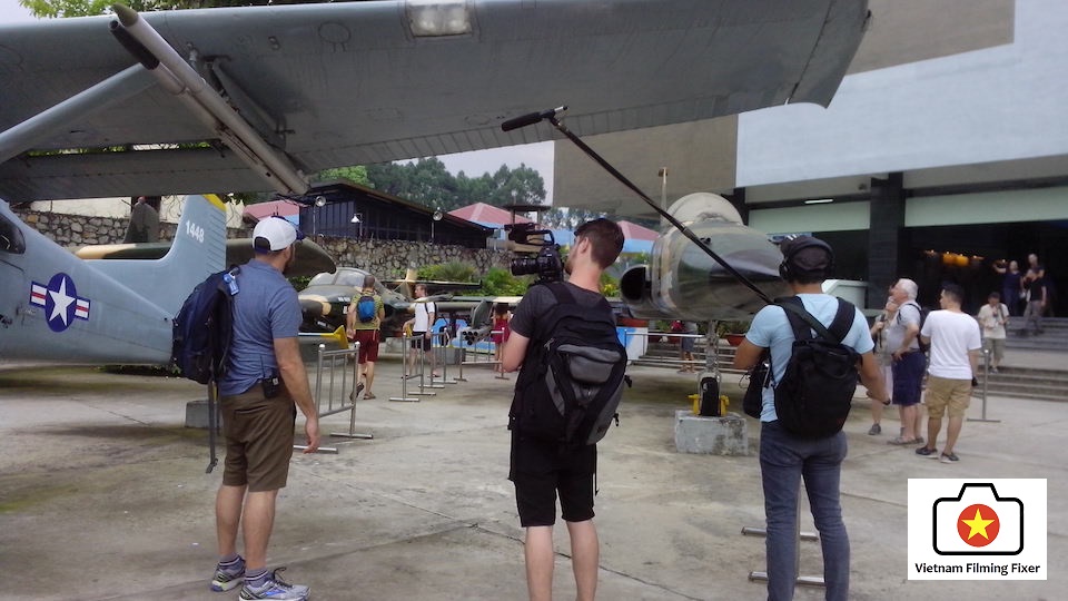 Filming at The War Museum, Ho Chi Minh city, Vietnam
