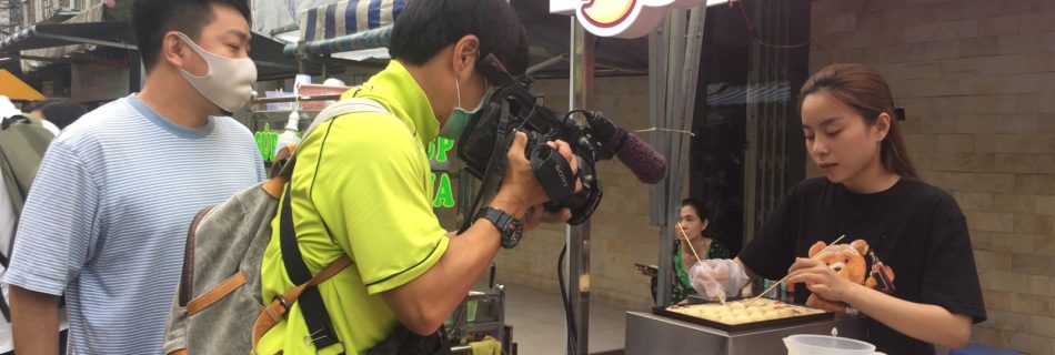 filming japanese food takoyaki saigon ho chi minh city